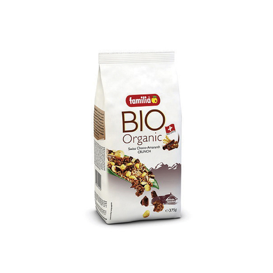 Ngũ cốc sạch hỗn hợp vị sô cô la Organic Choco - Amaranth Crunch hiệu Familia 375g